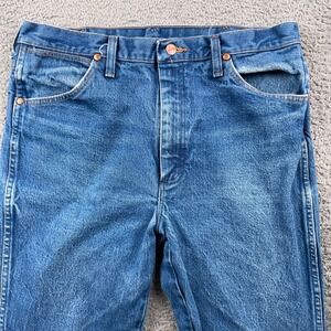 Wrangler Jeans Mens 36x31 Blue Slim Fit Cowboy Cut Western Denim Medium Wash